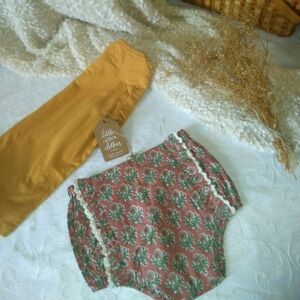 Adorable Kids Floral Bloomers - Pink and Green